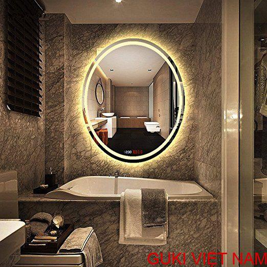 Gương đèn led hình Oval treo trong nhà tắm phòng tắm