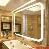 Gương đèn led phun cát treo trong nhà tắm hình chữ nhật