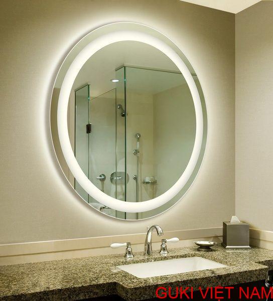 Gương tròn treo tường đèn Led phòng tắm nhà tắm